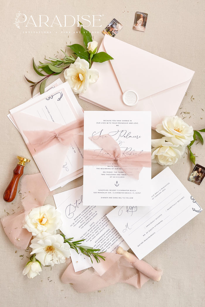 Sabrina Silk Ribbon Wedding Invitation Sets