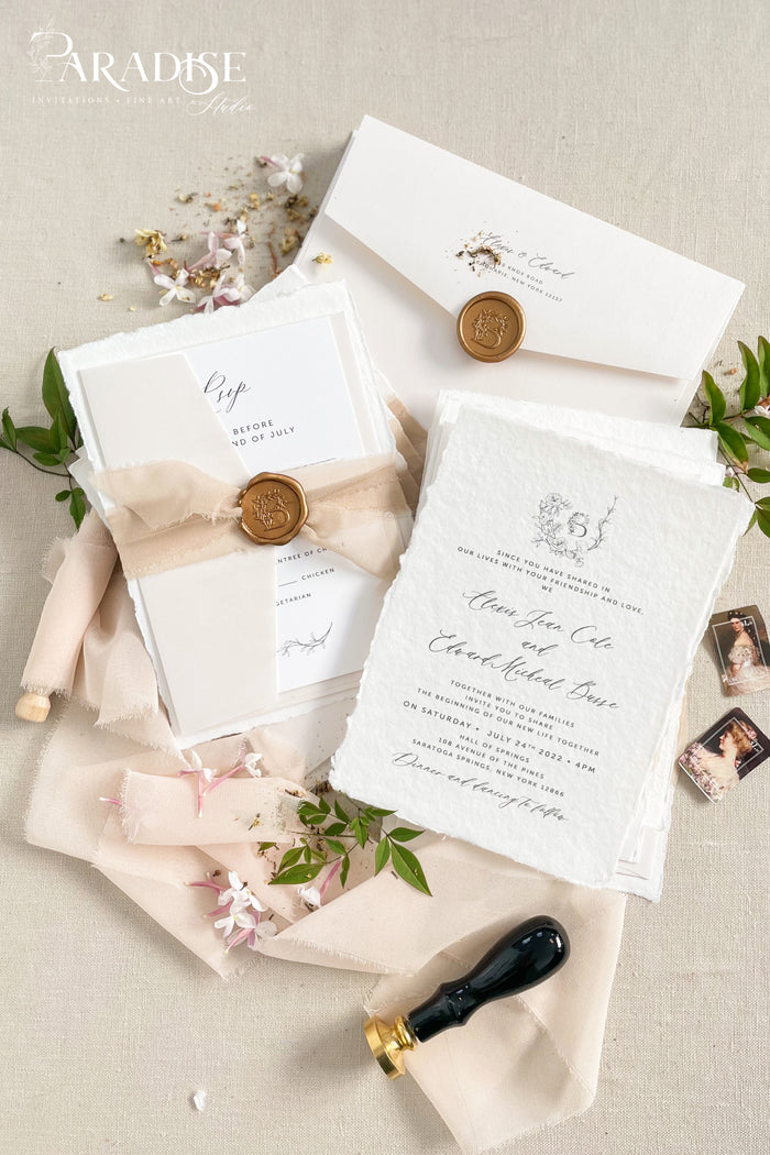 May Handmade Paper Wedding Invitation Sets