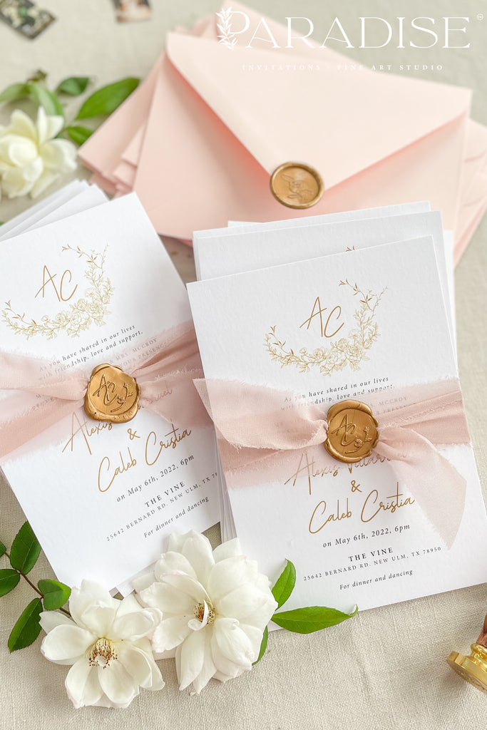 Jewel Monogram Wedding Invitations