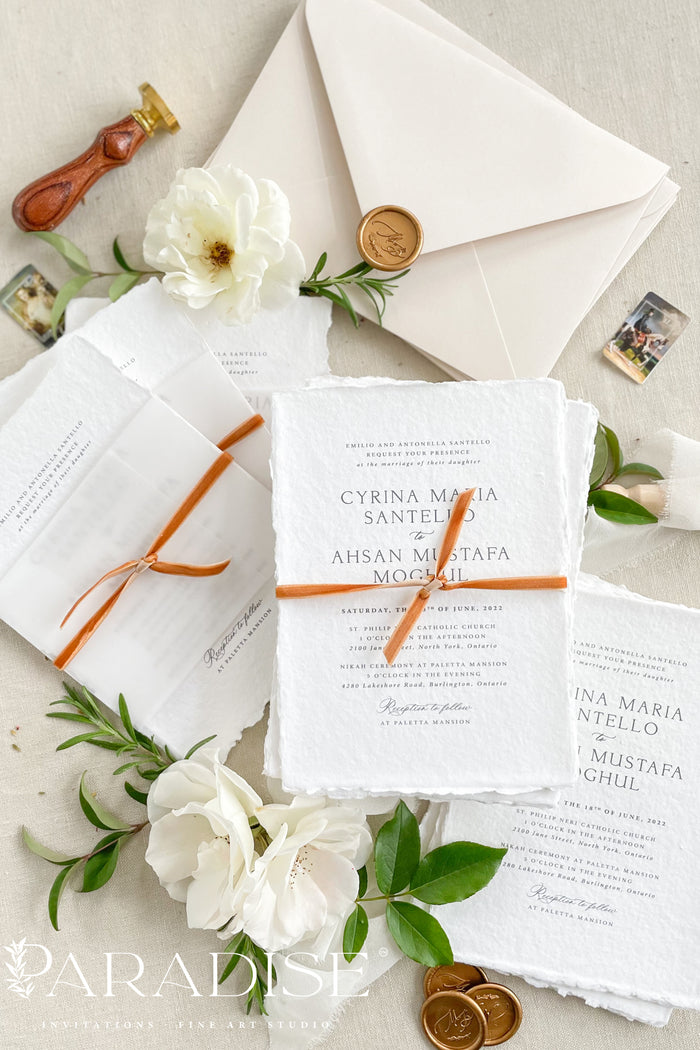 Cecilla Handmade Paper Wedding Invitation Sets