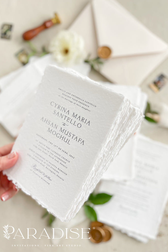 Cecilla Handmade Paper Wedding Invitation Sets