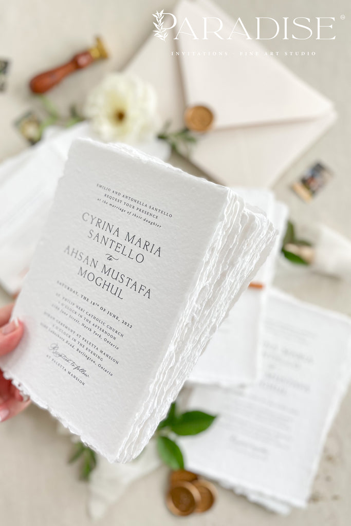 Cecilla Handmade Paper Wedding Invitation Sets