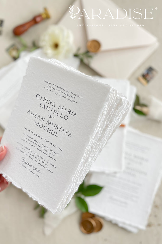 Cecilla Handmade Paper Wedding Invitation Sets