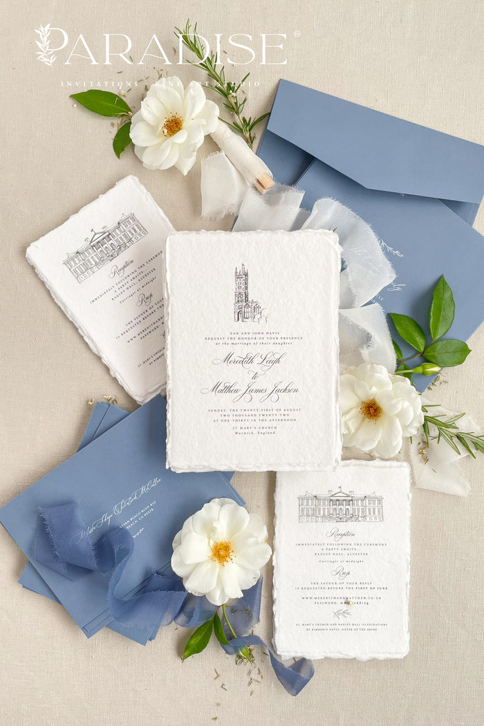 Clarette Handmade Paper Wedding Invitation Sets