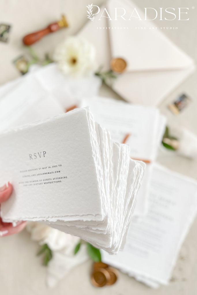 Cecilla Handmade Paper Wedding Invitation Sets