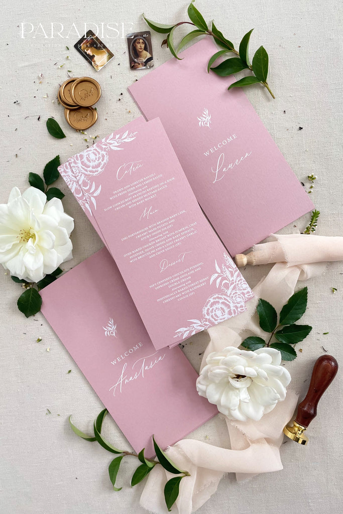 Amal Wild Rose Wedding Menus