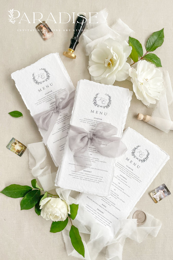 Sybille Handmade Paper Wedding Menus