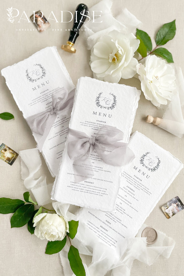 Sybille Handmade Paper Wedding Menus