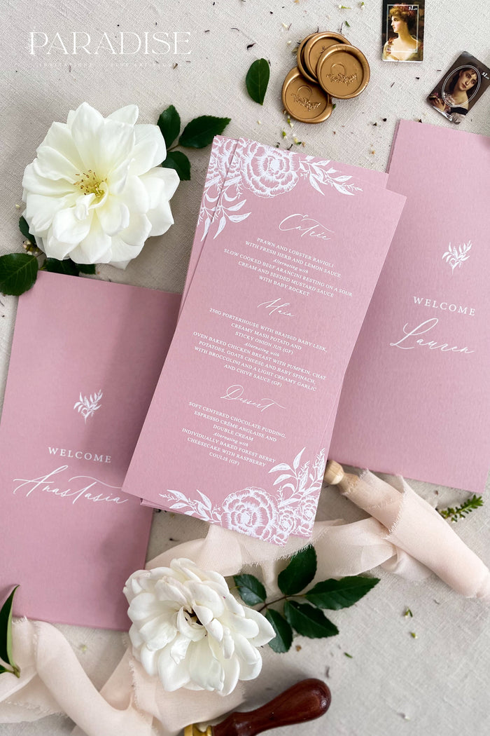 Amal Wild Rose Wedding Menus