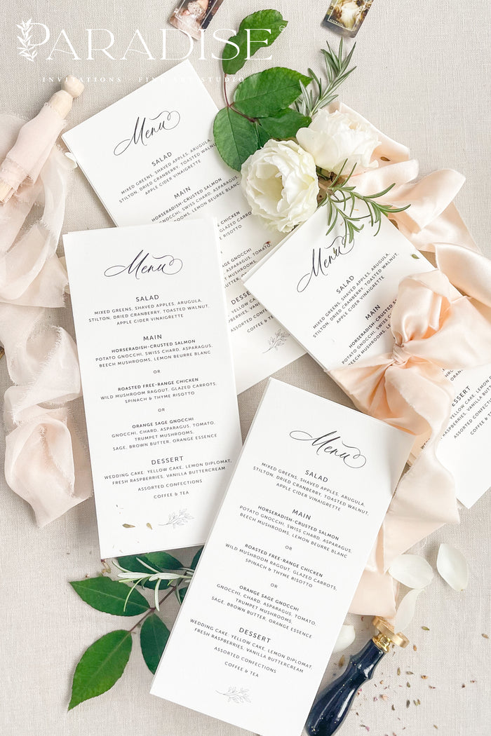 Romilly Calligraphy Wedding Menus