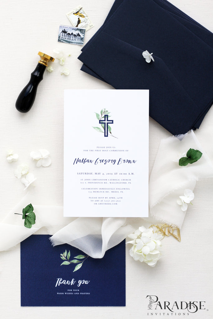 Leta Foliage Christian Invitation