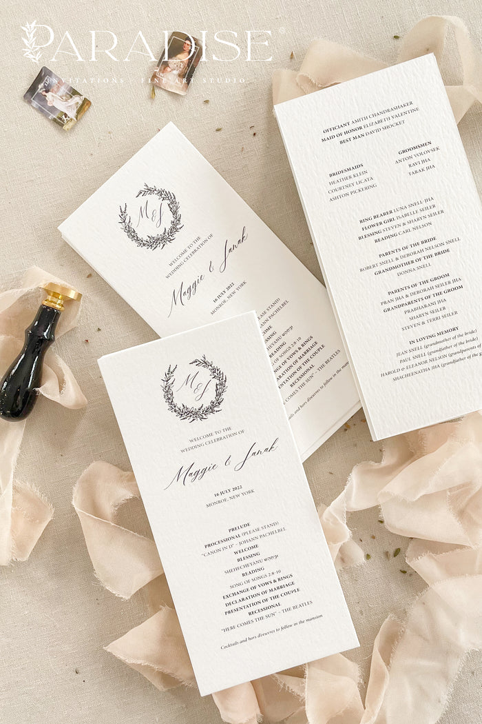 Dixie Monogram Wedding Programs