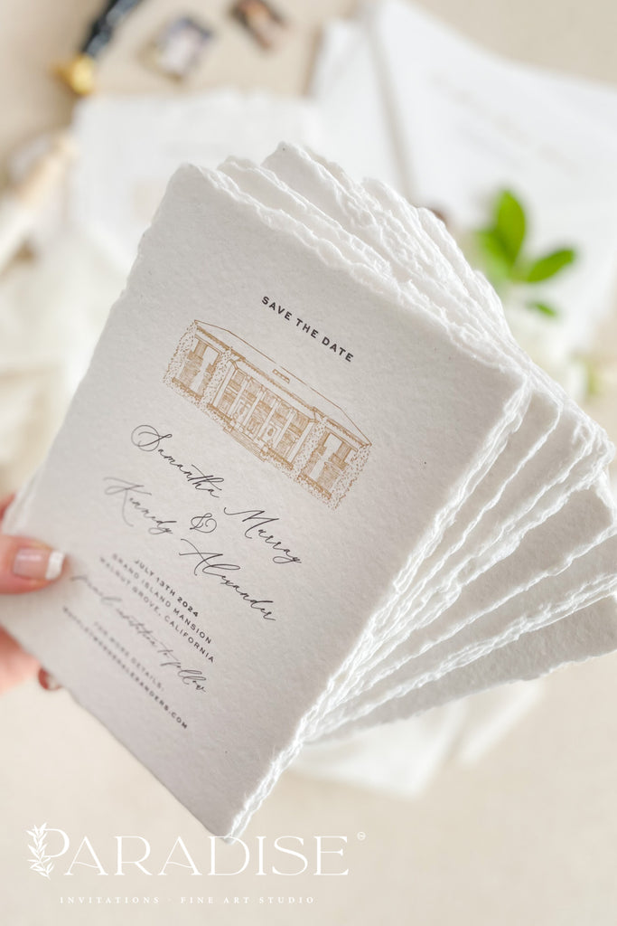 Coretta Handmade Paper Save the Date Cards