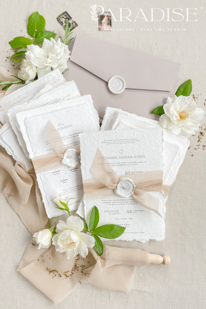 Phoenix Handmade Paper Wedding Invitation Sets