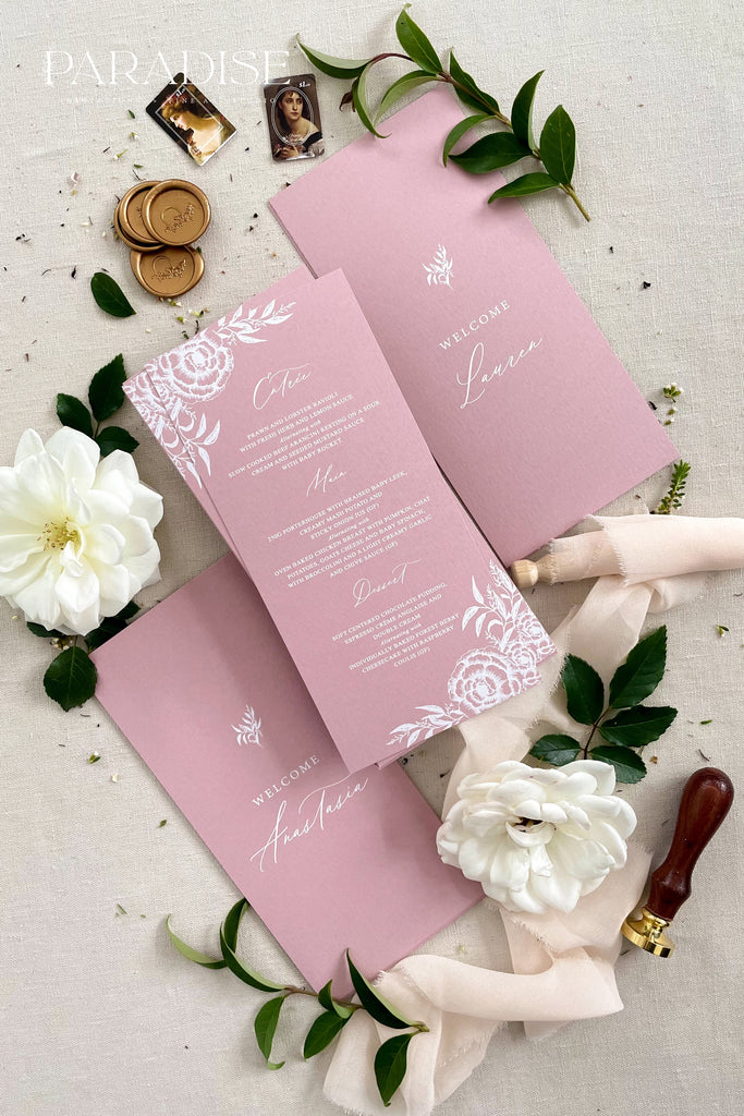 Amal Wild Rose Wedding Menus