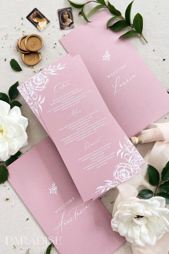 Amal Wild Rose Wedding Menus