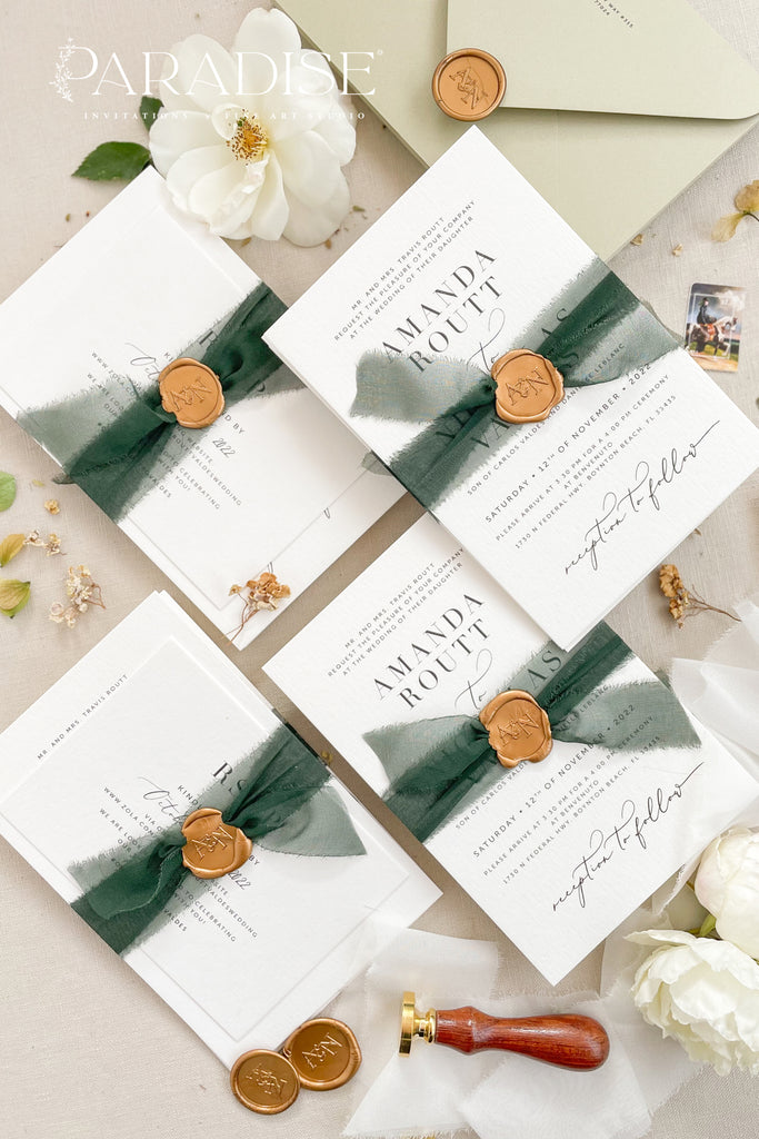 Aniyah Silk Ribbon Wedding Invitation Sets