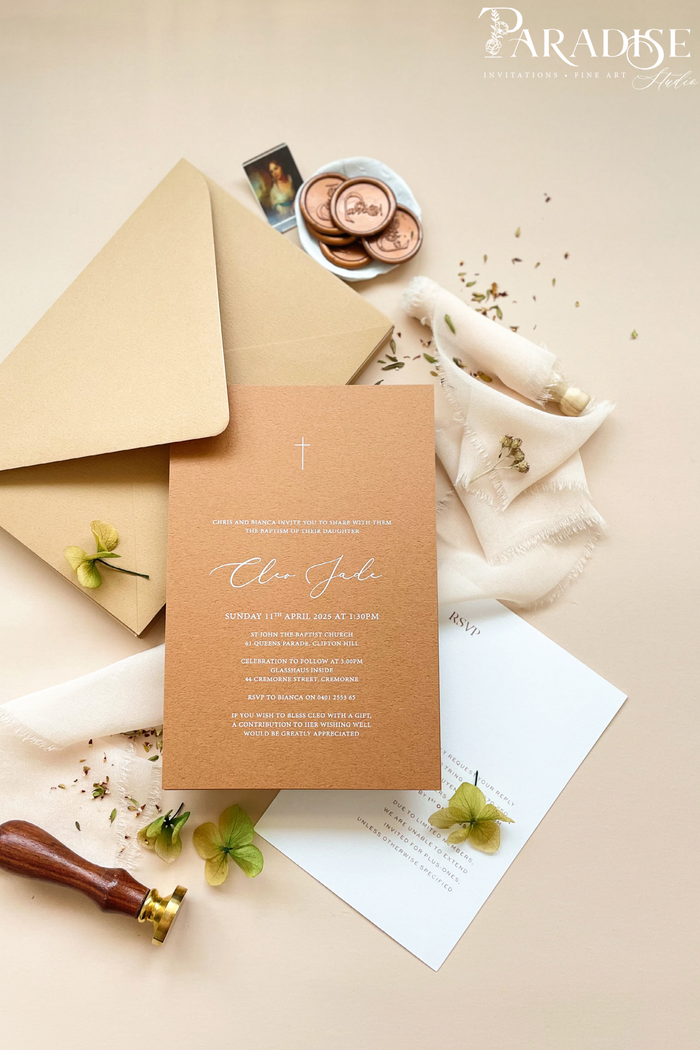 Kinsley Cinnamon Christian Invitations