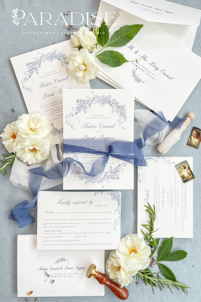 Herminie Silk Ribbon Wedding Invitations