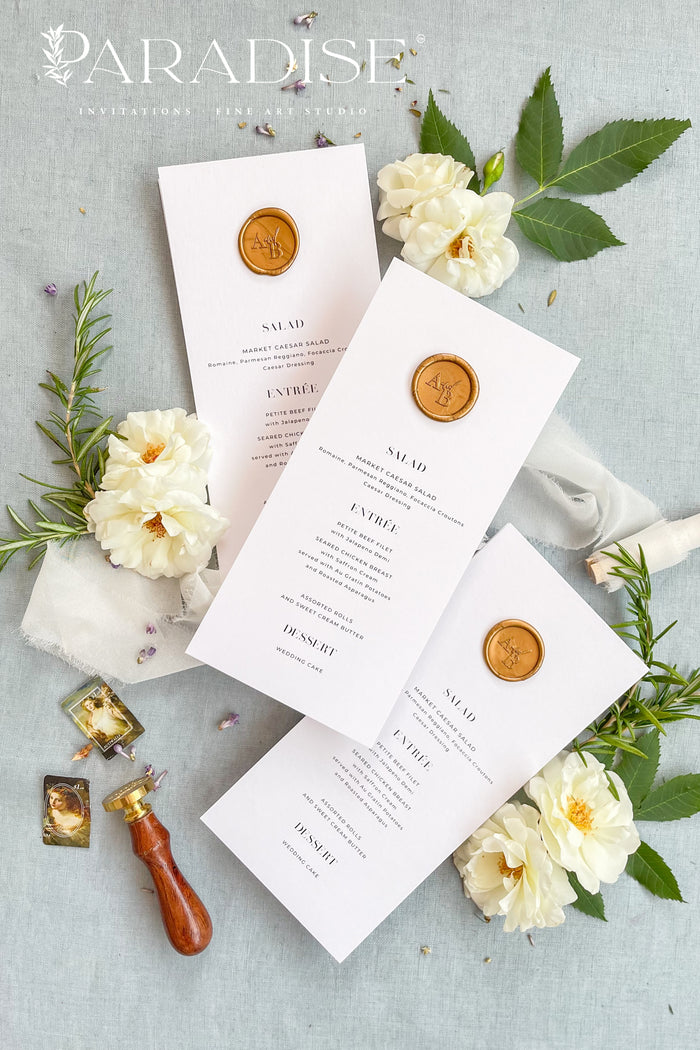 Basilie Modern Wedding Menus