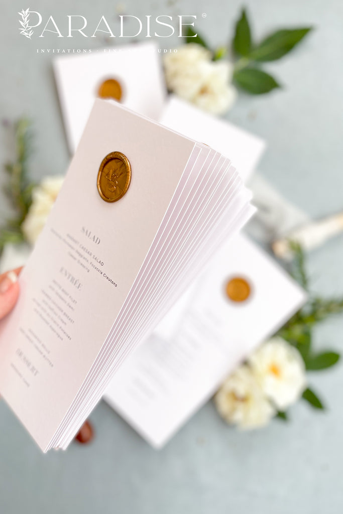 Basilie Modern Wedding Menus