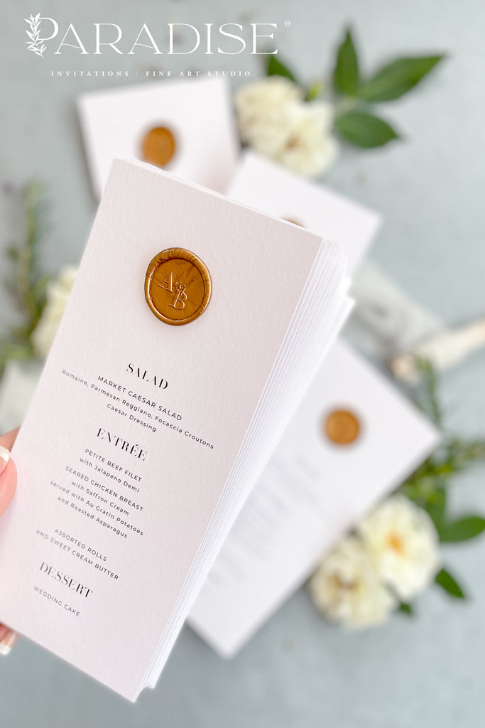 Basilie Modern Wedding Menus