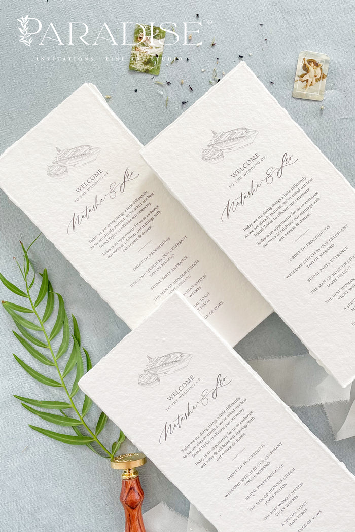 Jasmin Hand Drawn Wedding Programs