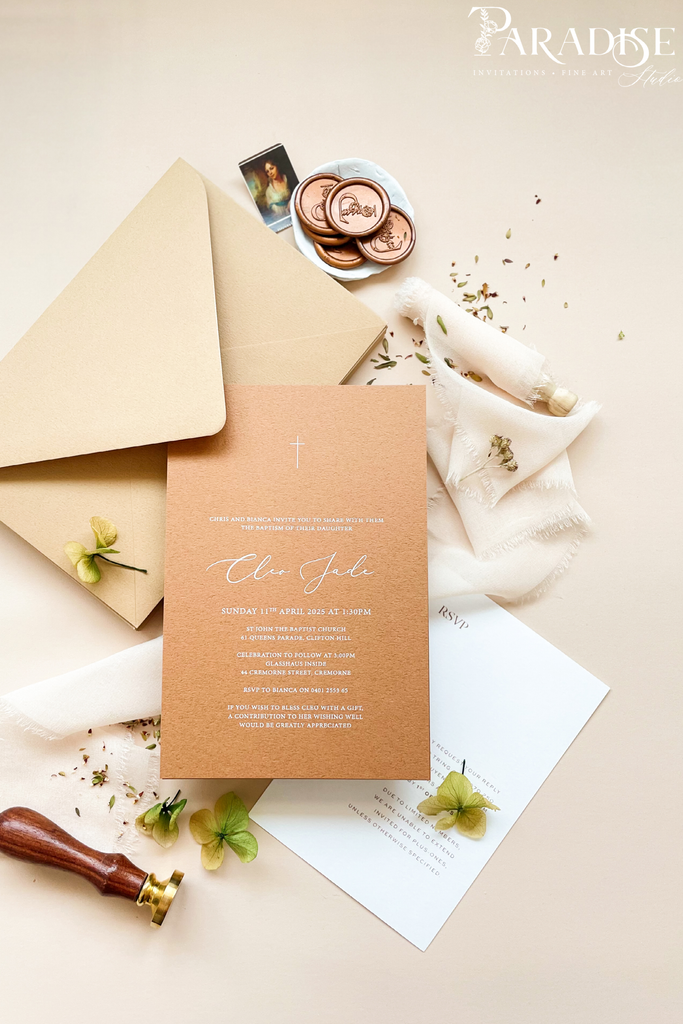 Kinsley Cinnamon Christian Invitations