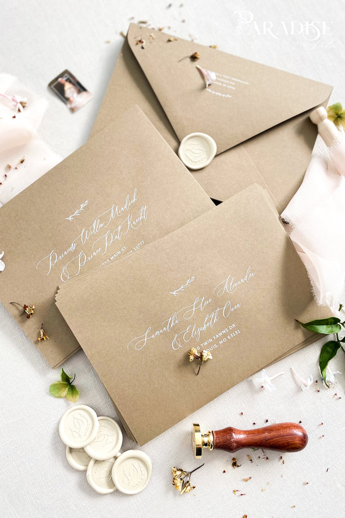 Walnut Envelopes White Ink Printing