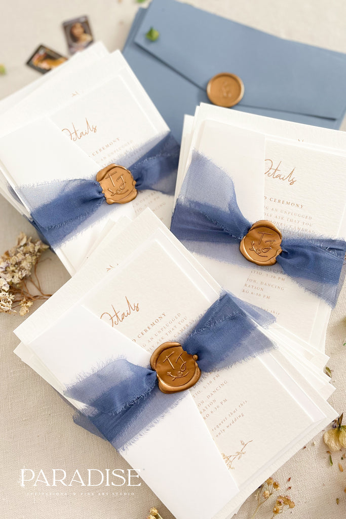 Marley Dusty Blue Wedding Invitations