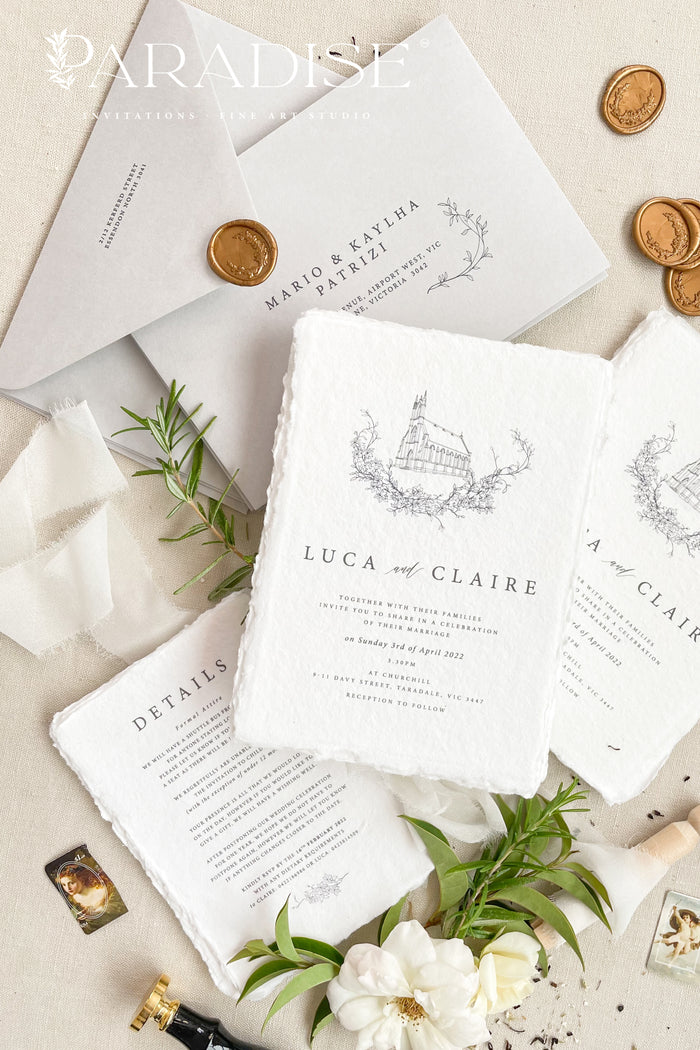 Ottilie Handmade Paper Wedding Invitation Sets