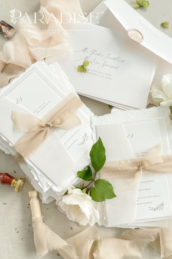 Brettany Handmade Paper Wedding Invitation Sets