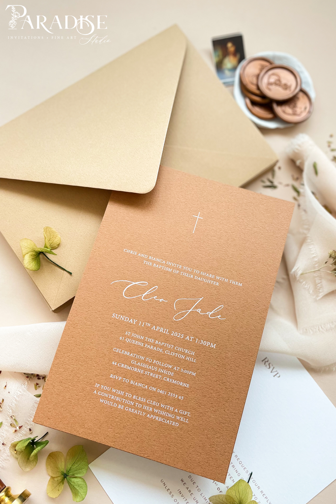 Kinsley Cinnamon Christian Invitations