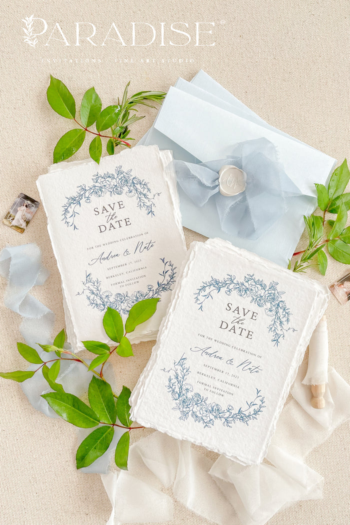 Floriana Handmade Paper Save the Date Cards