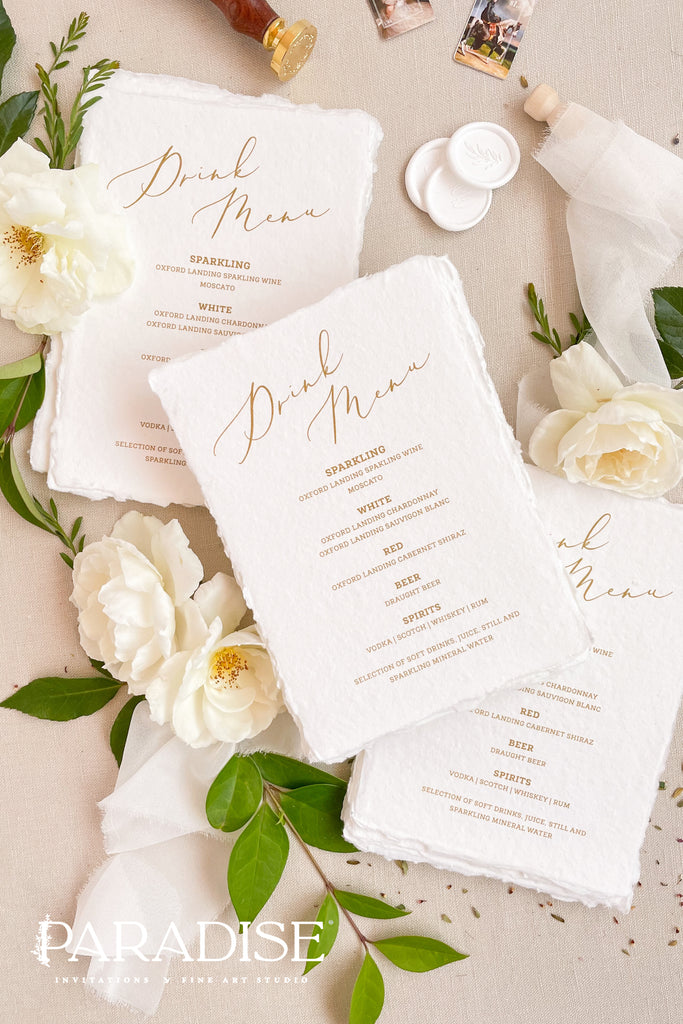 Juniper Handmade Paper Wedding Menus