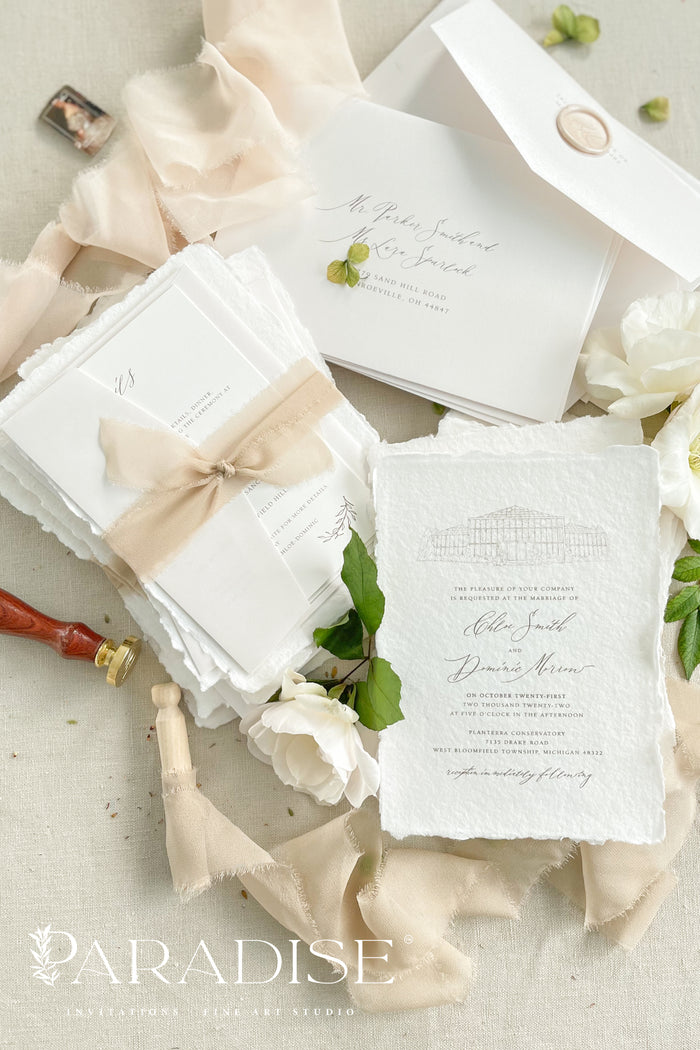 Brettany Handmade Paper Wedding Invitation Sets