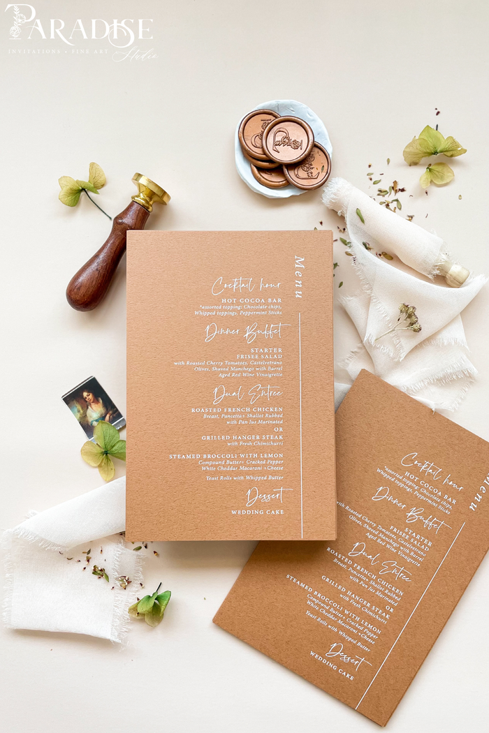 Kinsley Cinnamon Wedding Menus