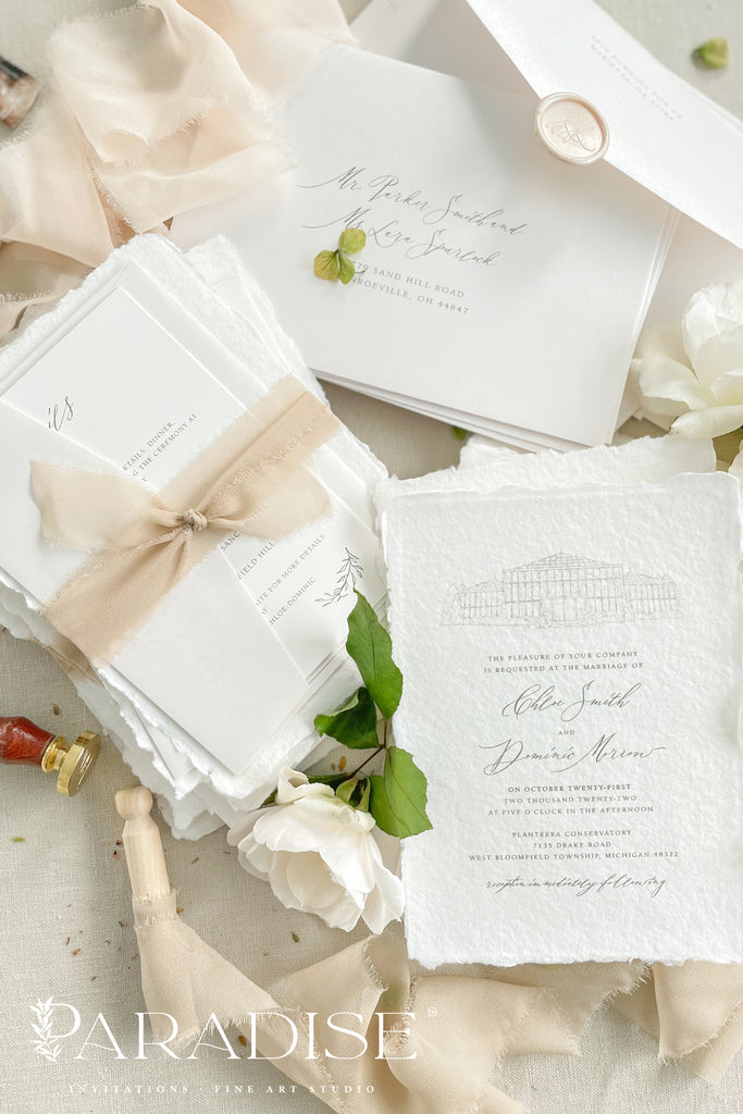 Brettany Handmade Paper Wedding Invitation Sets