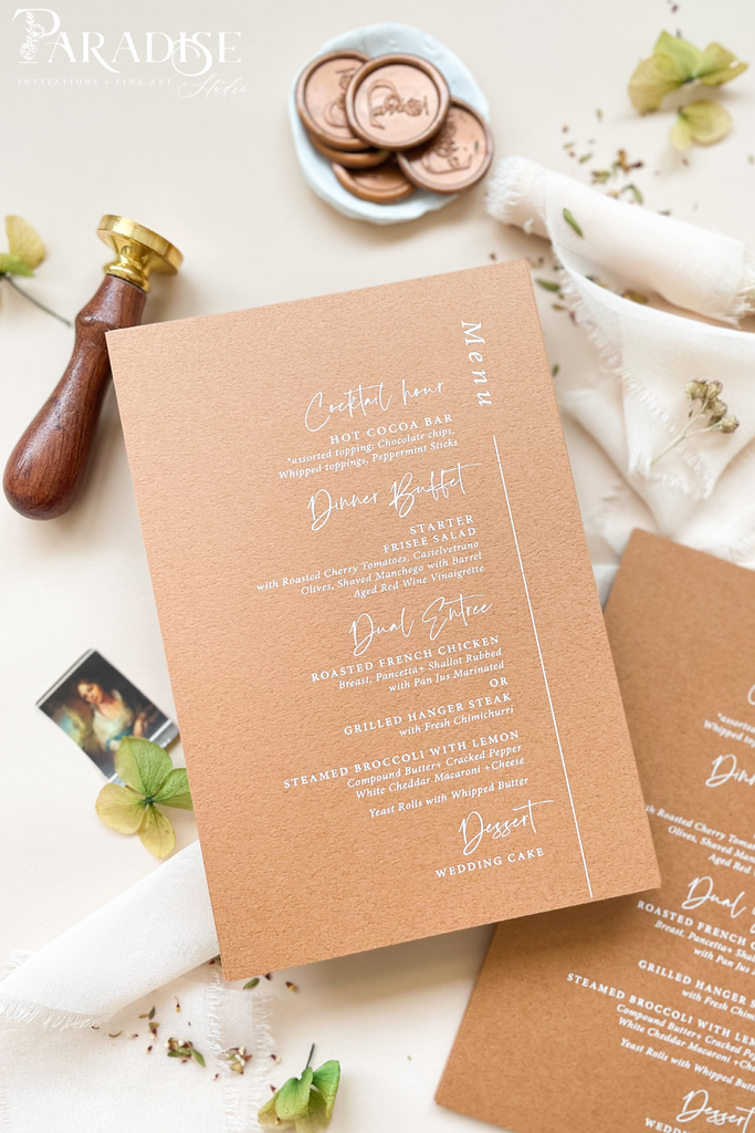 Kinsley Cinnamon Wedding Menus