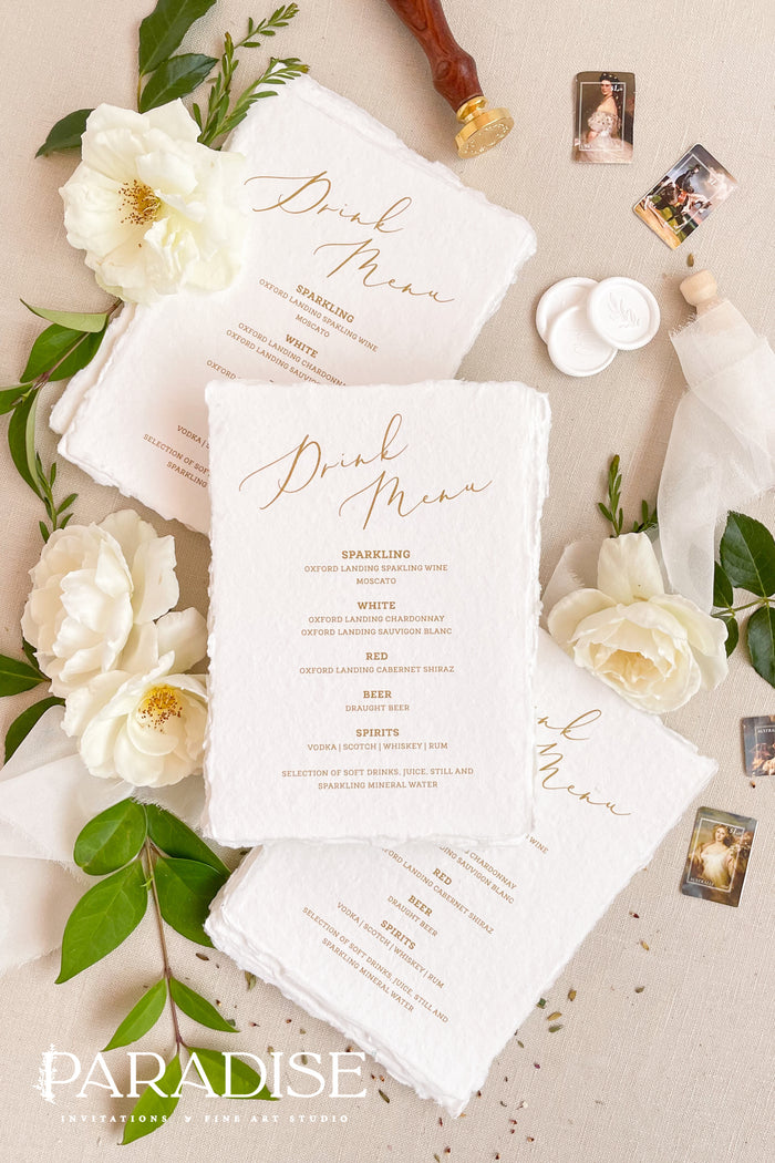 Juniper Handmade Paper Wedding Menus