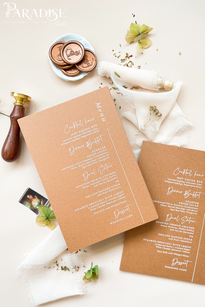 Kinsley Cinnamon Wedding Menus