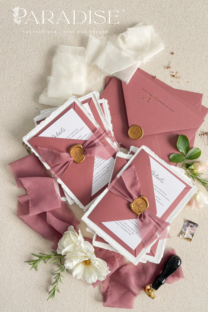 Annabelle Handmade Paper Wedding Invitation Sets