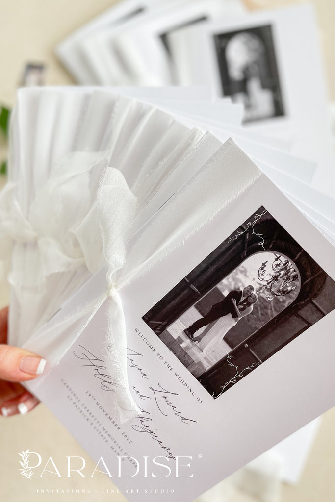 Jordane Black and White Wedding Programs