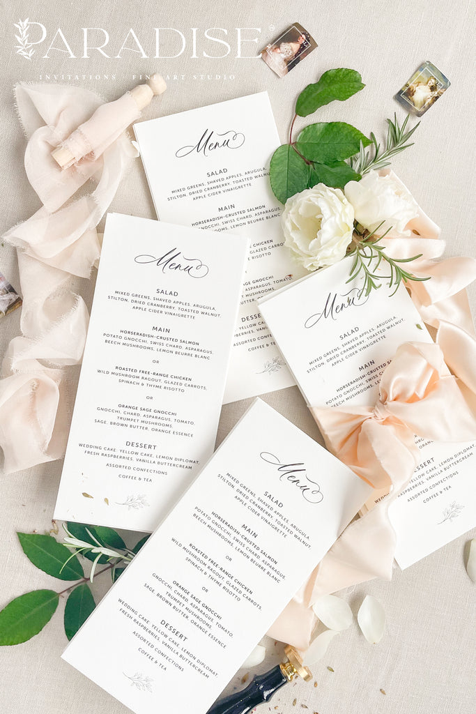 Romilly Calligraphy Wedding Menus