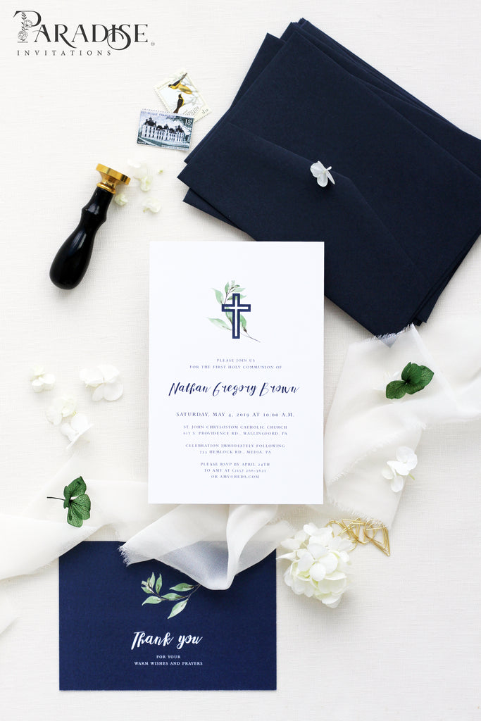 Leta Foliage Christian Invitation