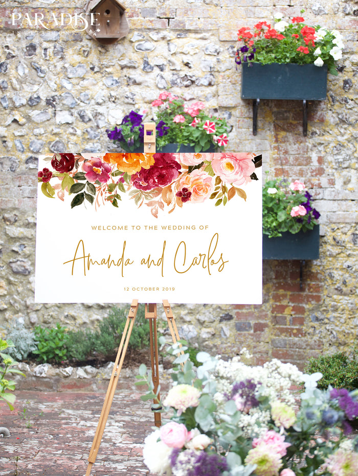 Fleur Wedding Welcome Sign