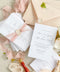 Delicate, romantic, and effortlessly graceful - this letterpress wedding invitation suite blends modern minimalism with artisanal charm. Each piece is crafted on thick, premium cotton paper, with deep letterpress impressions that capture the poetry of fine stationery. Wrapped in translucent vellum, tied with a blush silk ribbon, and finished with a wax seal, this suite is designed for couples who appreciate sophistication in every detail.