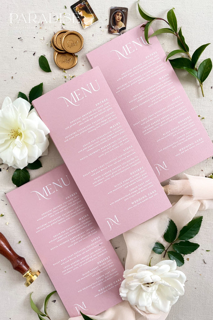 Bridgit Wild Rose Wedding Menus