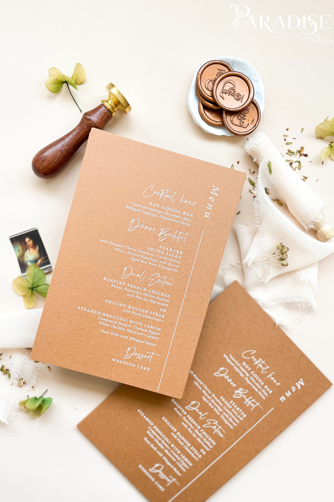 Kinsley Cinnamon Wedding Menus