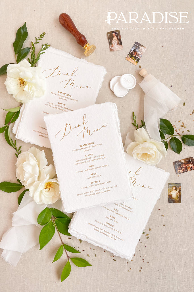 Juniper Handmade Paper Wedding Menus